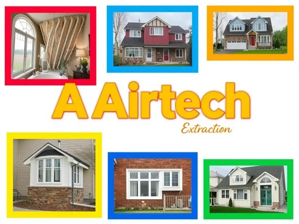 A collage of various home improvement projects completed by Airtech Extraction Ltd, showcasing the range and quality of their services.